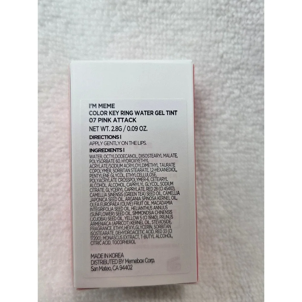 I'm Meme Color Key Ring - Water Gel‎ Tint 07 Pink Attack Brand New